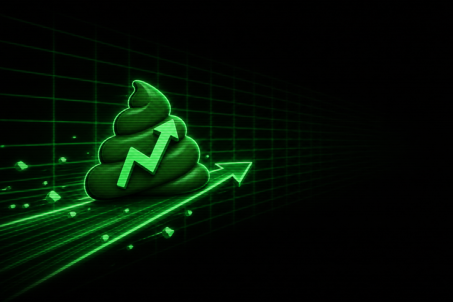 Horizontal terminal strip: the PS500 mascot riding a rising green trend line